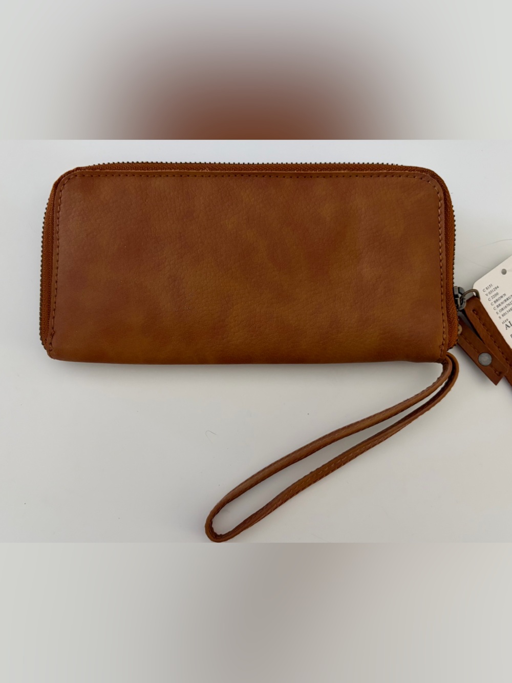 NWT Free People Cognac Brown Zip-Angle Wristlet - Picture 2 of 5